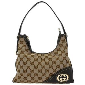 Gucci Beige Canvas GG Hobo Handbag 182489 502752 166682